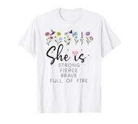 Proverbs 31 She is Strong Fierce Brave Full Fire Christian T-Shirt