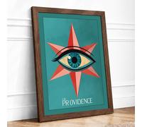 Providence Eye Retro Framed Wall Art Print A4 (29.7×21cm) Walnut, Wall Decor for Living Room, Bedroom, Office & Home, Ready to Hang, Art Gift