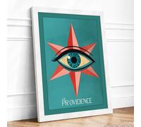 Providence Eye Retro Framed Wall Art Print A4 (29.7×21cm) White, Wall Decor for Living Room, Bedroom, Office & Home, Ready to Hang, Art Gift