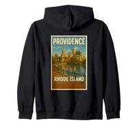 Providence Rhode Island Vintage Travel Souvenir Art Graphic Zip Hoodie