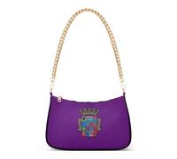 Province of Palencia Flag Handbag Medium Womens Lady One Shoulder Bag Crossbody Purse Zipper Closure Chain Strap