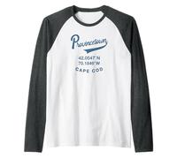 Provincetown Cape Cod Coordinates Vintage Raglan Baseball Tee