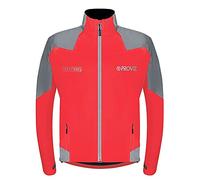 Proviz Men's Nightrider Reflective Waterproof Cycling Jacket Hi Visibility Breathable Cycling Coat, Red, 3XL
