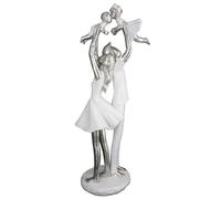 provo polyresin familienzeit sculpture in white and silver