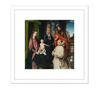 Provoost Virgin Child Enthroned Saints Jerome John 8X8 Inch Square Wooden Framed Wall Art Print Picture with Mount Artery8 White One Size