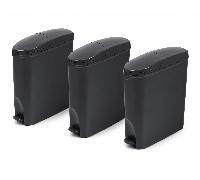 ProWashroom Pro Washroom Sanitary Bin 20L x3 Hygienic Disposal Pedal Bins Baby Hygiene Products