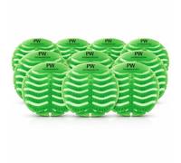 PROWASHROOM Urinal Mats Pack of 10 - Anti-Splash Urinal Screens - 30 Day Odour Control - Non-Slip - Includes 2 Disposable Gloves per Mat - Individually Wrapped 150mm Diameter (Apple Green)