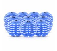 PROWASHROOM Urinal Mats Pack of 10 - Anti-Splash Urinal Screens - 30 Day Odour Control - Non-Slip - Includes 2 Disposable Gloves per Mat - Individually Wrapped 150mm Diameter (Ocean Blue)