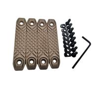 ProWildGear 4 Pcs/Set Nylon CNC RS Handguard Non-Slip Rail Cover Fit For M-lok Compatible Systems Keymod Accessory (DE-8CM-Grid Shape)