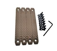 ProWildGear 4 Pcs/Set Nylon CNC RS Handguard Non-Slip Rail Cover Fit For M-lok Compatible Systems Keymod Accessory (DE-12CM-Grid Shape)