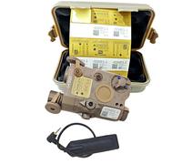 ProWildGear PEQ-15 Style Battery Case Box Sight + LED Flashlight BK/DE For AEG GBB CQB (DE/red dot)