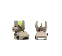 ProWildGear Tactical Nylon Fold Out Red And Green Fibre Front And Rear Sight, Adjustable Without Tool Backup Sight Set for 20mm Picatinny Rails