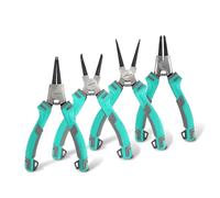 PROWIN 4-Piece Snap Ring Pliers Set, 7-Inch Internal/External Circlip Pliers Kit Straight & Bent Jaw, 5/64" Tip - Heavy Duty Steel Retaining Ring Pliers with Spring Handle and Storage Pouch