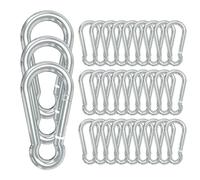 PROWIN M6 30PCS Spring Snap Hook Carabiners Heavy Duty Carabiner Clip Quick Link for Backpack Hammocks Camping Keychain - 3/16"