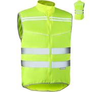 Prowiste Reflective Cycling Vest Women and Men - High Visibility in Neon Yellow with Reflective Stripes - Breathable (Mesh) - With Back Pocket (UK, Alpha, S, Regular, Regular)
