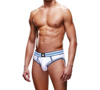 Prowler Backless Brief Open Back Men’s Underwear, XL, White Blue
