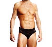 Prowler Lace See-Through Backless Brief Black, M