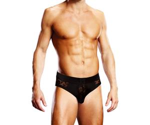 Prowler Lace See-Through Backless Brief Black, S
