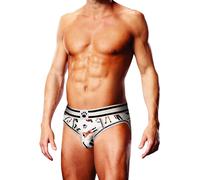 Prowler Leather Pride Backless Brief White & Black, XS