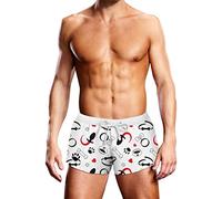Prowler Men’s Swim Trunk - Puppy Print Multicolour | Polyester Spandex Swimwear with Elastic Waistband & Signature Paw Logo - UK Waist Size - 36" - 40" - One Count