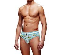 Prowler New York City Brief in Blue & White, With Elasticated Branded Waist, Size L 32"-34" Waist