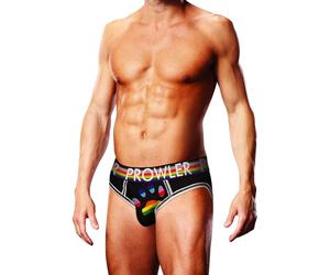 Prowler Oversized Paw Print Backless Brief Black, XXL