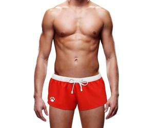Prowler Paw Printed Swim Trunk in Red