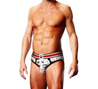 Prowler Puppie Print Brief White Red, XXL