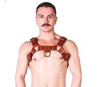 Prowler RED Butch Harness Brown/Brass - Large UK Chest Size - 44" - 47"