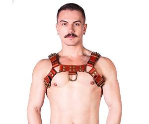 Prowler RED Butch Harness Brown/Brass - Large UK Chest Size - 44" - 47"