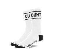 Prowler RED C*NT Socks - White Crew Socks with Bold Slogan & Paw Logo | Cheeky Statement Socks, Comfortable Cotton Blend, One Size UK 6-11