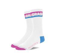 Prowler RED Drag Socks - Pride Socks for Men & LGBTQ+ Community | Fun Novelty Gay with Drag Lettering Paw Print Logo | Comfortable Cotton Blend Crew