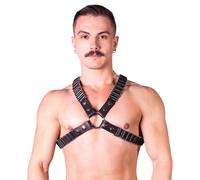 Prowler RED Leather Ballistic Harness Black
