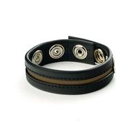 Prowler RED Leather Cock Strap - Adjustable Black & Green Strap with Snap Fasteners | Premium Fetish Accessory for Men, Durable Leather, Comfortable Fit