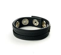 Prowler RED Leather Cock Strap with Snap Fasteners in Black