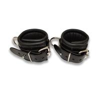 Prowler RED Leather Lockable Wrist Restraints | Secure BDSM Cuffs with Locking Posts (SM: 7-9inch)