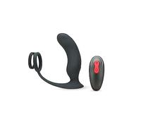 Prowler RED Rechargeable Remote-Controlled Prostate Massager with Dual C-Ring - Body-Safe Silicone, 9 Vibration Modes