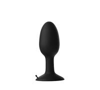 Prowler Weighted Silicone Medium Butt Plug with Internal Oscillating Ball for Added Intense Pleasure in Black - 4.5 Inches Insertable Length, 14.2cm Girth - by Prowler