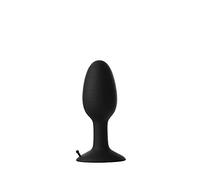Prowler Weighted Silicone Small Butt Plug with Internal Oscillating Ball for Added Intense Pleasure in Black - 3.5 Inches Insertable Length, 11cm Girth - by Prowler