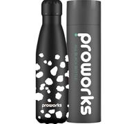 Proworks Dalmatian Water Bottle 500ml Stainless Steel Insulated Water Bottle | Leakproof Screw Lid | Double Wall Vacuum Flask Keeps Drinks Hot 12 Hours Cold 24 Hours | BPA Free | Black - Dalmatian