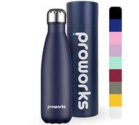 Proworks Performance Stainless Steel Sports Water Bottle | Double Insulated Vacuum Flask for 12 Hours Hot & 24 Hours Cold Drinks - Great for Home, Work, Gym & Travel - 500ml - BPA Free - Midnight Blue