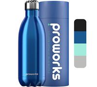 Proworks Stainless Steel 1.5l Water Bottle | Double Insulated Vacuum Flask for 12 Hours Hot & 24 Hours Cold Drinks - Great for Home, Work, Gym Camping & Travel - 1.5 Litre Bottle - BPA Free - Blue