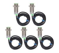 Proximity Switch Sensor 2 Wire Normally Open 8mm Detection Distance Fast Response IP65 for Industrial Machinery Automation ABS Aluminum Alloy 5PCS Set