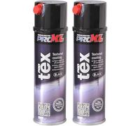 PROXL ProTex Textured Black Spray - 2 x 500 ml | Premium Textured Dark Coating Aerosol | Quick Fix For Car Bumper & Trim Repair | Easy to Apply | Overcoat Option | Vari Nozzle Included