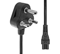ProXtend Angled Type D (India) to C5 Power Cord Black 2m