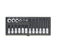 Proxxon 23296 Special Socket Spanner Set for Multi-Point Head Cap Screws Spline 18 Pieces