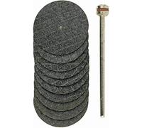 PROXXON 28808 Fiber Cut Discs with 7/8" Diameter and Mandrel, Black, 10 Piece
