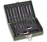 PROXXON Precision Engineer’s Bit Set & 1/4" MICRO Ratchet - 36 Piece