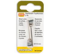 Proxxon Steel Wire Cone Brushes (2pcs)