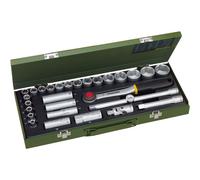 Proxxon Industrial 23000 Socket Set For Heavy Duty Mechanics (1/2") - 29 Piece